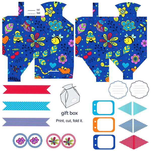 Vak sjabloon partij cadeauset — Stockvector