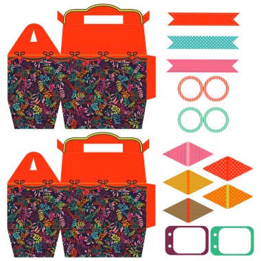 Hediye kutusu şablonu parti seti 