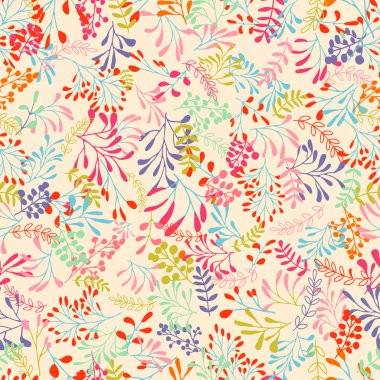 Otlar ve yaprakları desen