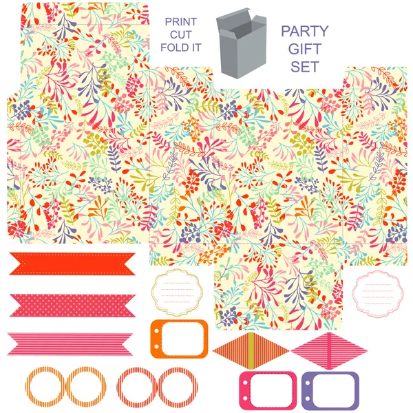 Gift box template  party set — Stock Vector