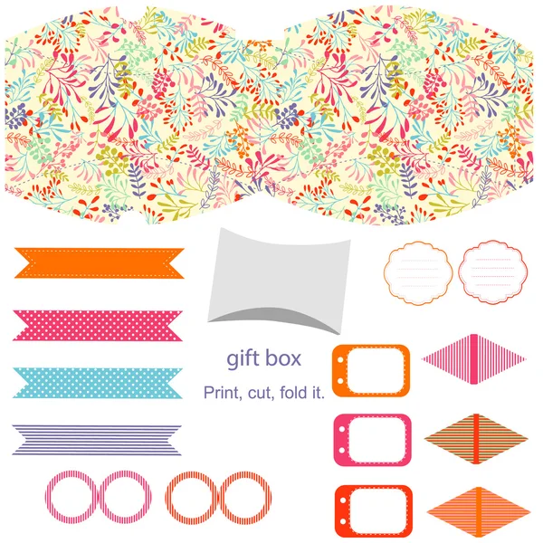 Gift box template  party set — Stock Vector