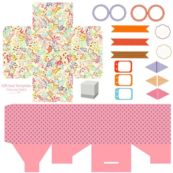 Gift box template  party set — Stock Vector