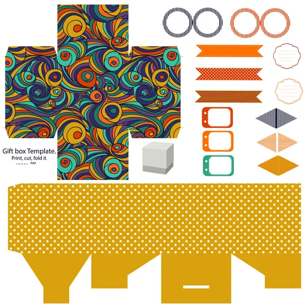 Gift box template  party set — Stock Vector