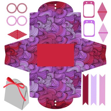 Hediye kutusu şablonu parti seti