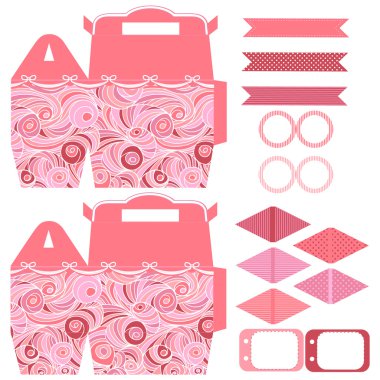 Hediye kutusu şablonu parti seti