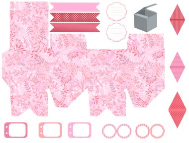 Hediye kutusu şablonu parti seti