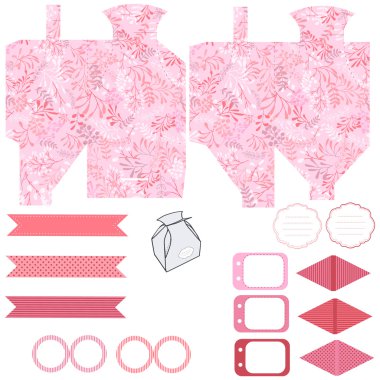 Hediye kutusu şablonu parti seti