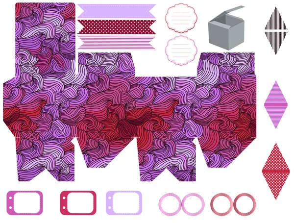 Caja de regalo plantilla partido conjunto — Archivo Imágenes Vectoriales