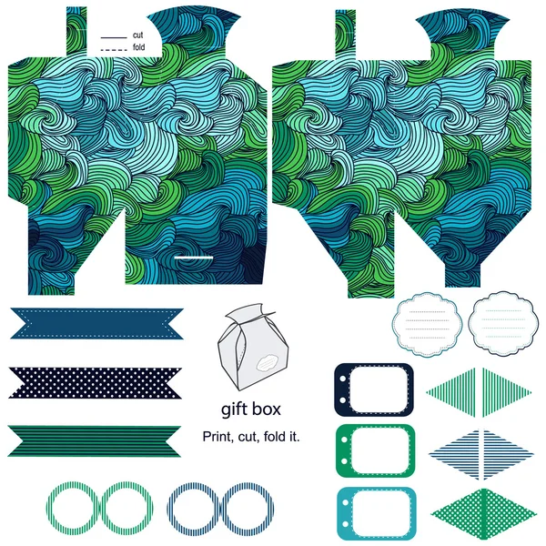 Caja de regalo plantilla partido conjunto — Archivo Imágenes Vectoriales