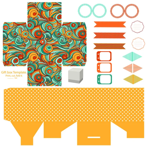 Gift box template  party set — Stock Vector