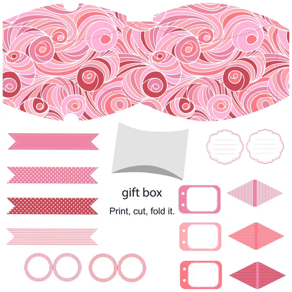 Geschenk-Box Vorlage Party-Set — Stockvektor