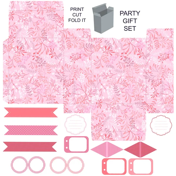 Gift box template  party set — Stock Vector