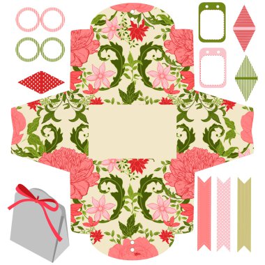 Peonies vintage parti seti