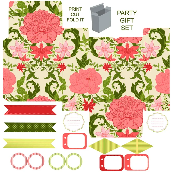 Cottage chic party set — Stock Vector