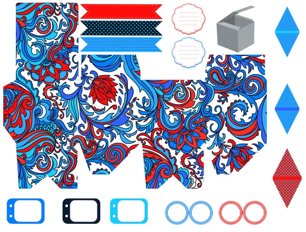 Vak sjabloon partij cadeauset — Stockvector