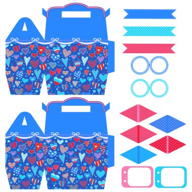 Hediye kutusu şablonu parti seti 