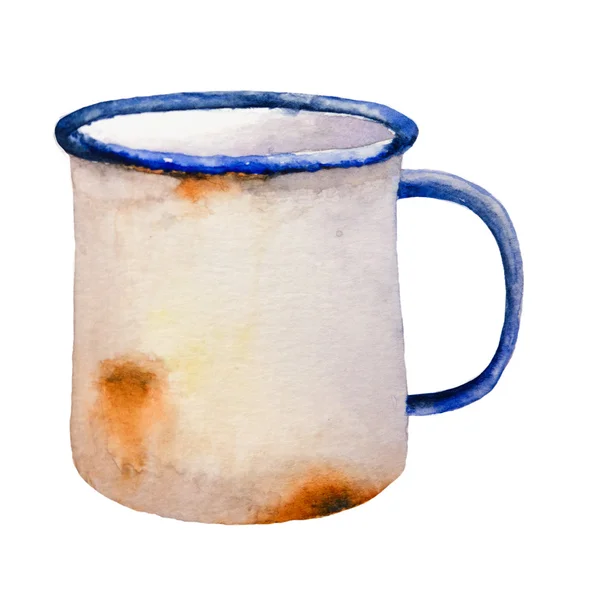Watercolor rusty jug — Stock Photo, Image