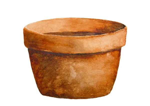 Aquarel roestig pot geïsoleerd — Stockfoto