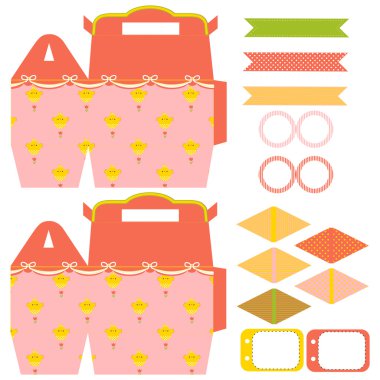 Hediye kutusu şablonu parti seti 