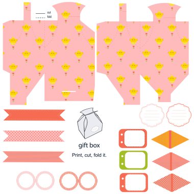 Hediye kutusu şablonu parti seti 