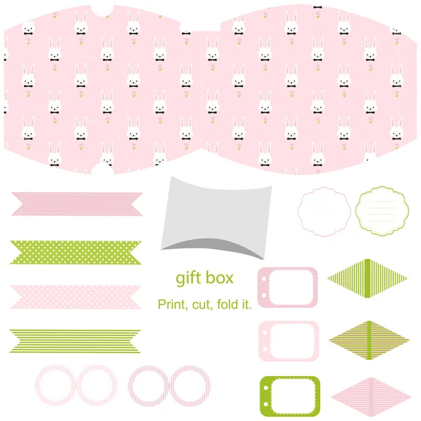 Gift box mall, påsk part set — Stock vektor