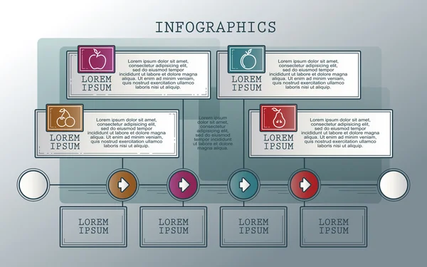 Vektor-Infografiken eingestellt. Umriss. Sammlung von Vorlagen für Ccy — Stockvektor