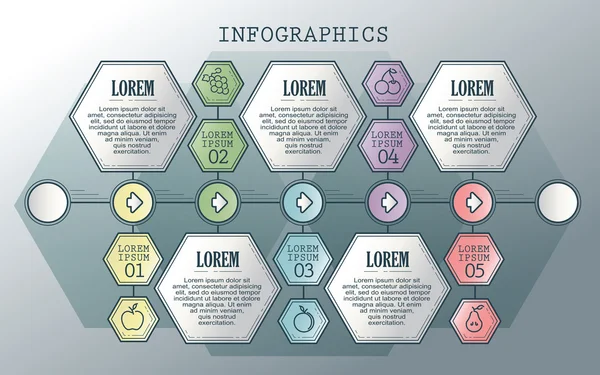 Vector infographics set. Outline. Collection of templates for cy — Stock Vector