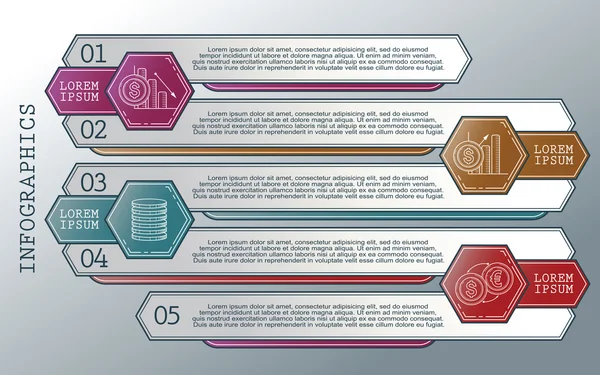 Vektor-Infografiken eingestellt. Umriss. Sammlung von Vorlagen für Zyklusdiagramm, Grafik, Präsentation und Runddiagramm. — Stockvektor