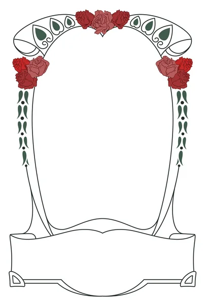 Cadre abstrait vectoriel des fleurs et des plantes liées — Image vectorielle