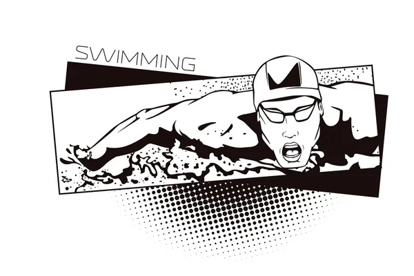 Zomer soorten sport. Zwemmen — Stockvector