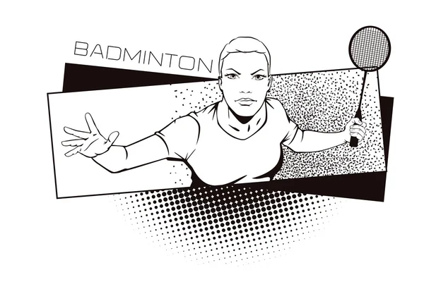 Summer kinds of sports. Badminton — Stock Vector