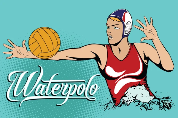 スポーツの夏の種類。水球 — ストックベクタ