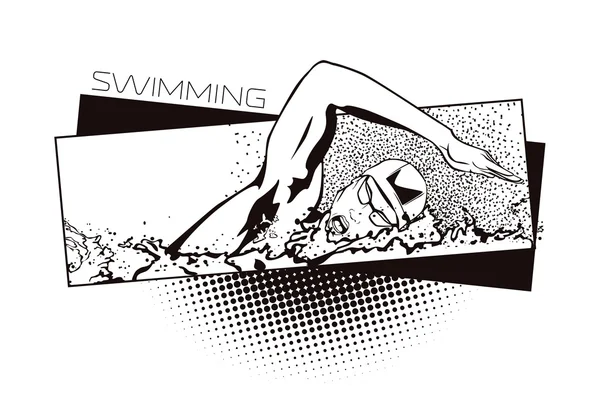 Sommersportarten. Schwimmen — Stockvektor
