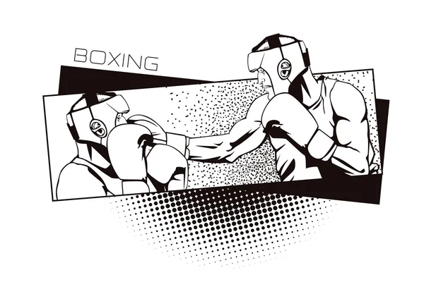 Deportes de verano. Boxeo — Vector de stock