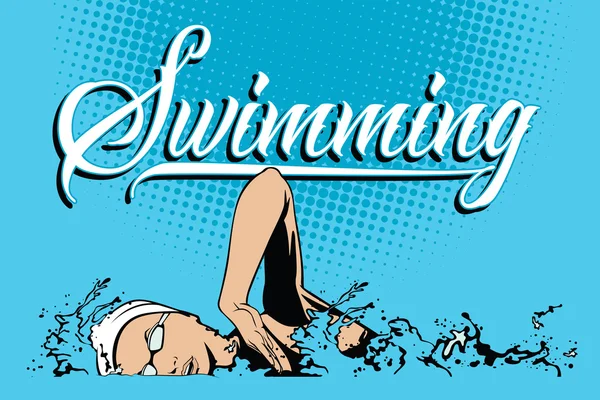 Letní druhy sportů. Plavání — Stockový vektor