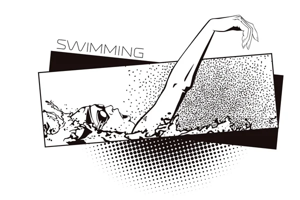 Lato dyscyplin sportu. Pływanie — Wektor stockowy