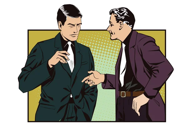 People in retro style. Talking man. — Stock Vector