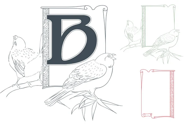 Modèle de lettre initiale . — Image vectorielle