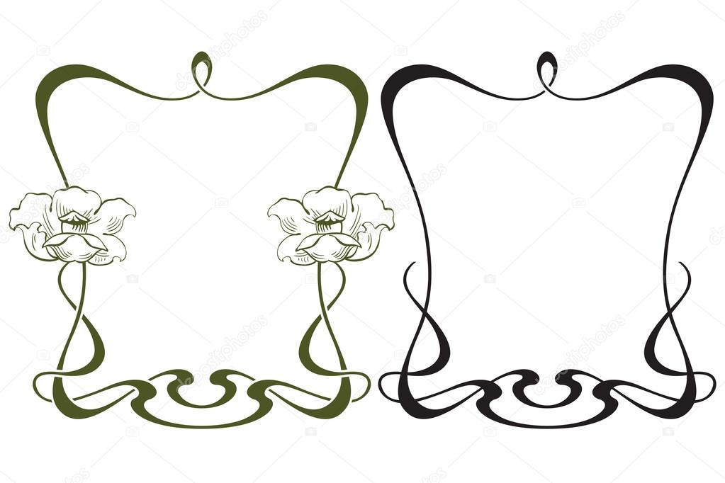 Vector abstract framework from the bound flowers and plants