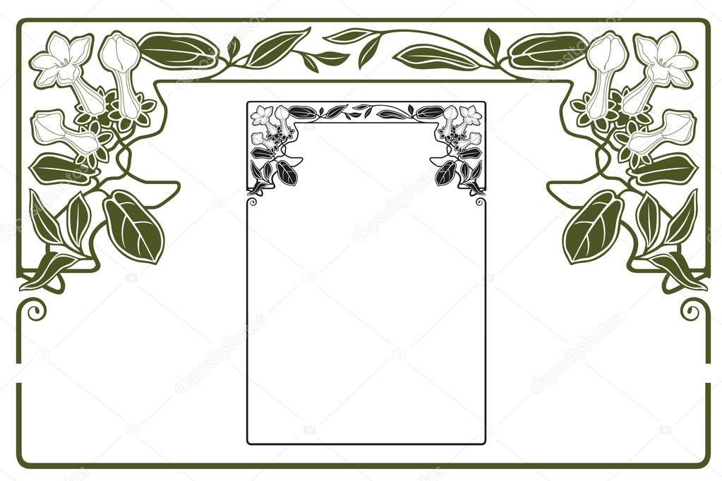 Vector abstract framework from the bound flowers and plants