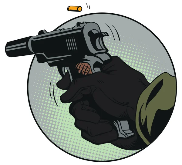 Vettore Illustrazione Delle Azioni Mano Con Pistola — Vettoriale Stock