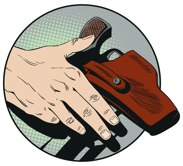 Vector Ilustración Stock Mano Con Pistola — Vector de stock