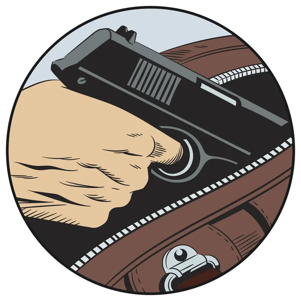 Mano Con Pistola Concetto Illustrazione Sito Web Mobile Sviluppo Internet — Vettoriale Stock