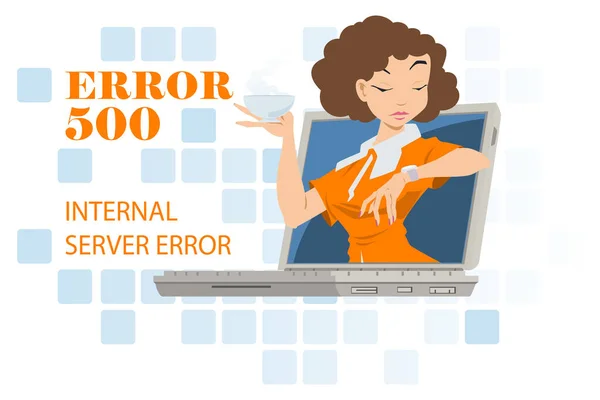 Oops Probléma Ember Üzleti Koncepció Honlap Hiba 500 Belső Szerverhiba — Stock Vector