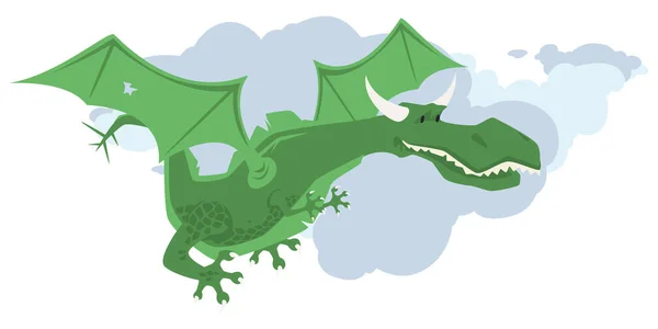 Funny Cartoon Dragon Illustration Concept Mobile Website Internet Development — Stock Vector