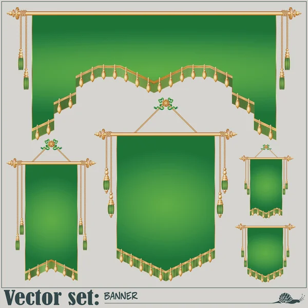 Ensemble vectoriel. bannières de différentes formes et tailles — Image vectorielle