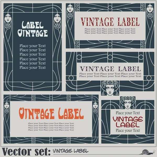 Border style labels on different topics — Stock Vector