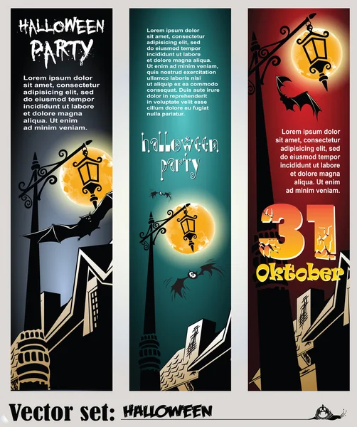 Vektorové bannery se připravit na svátky halloween — Stockový vektor