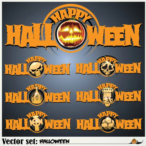 Vector banners to prepare for the holiday Halloween — Stock Vector