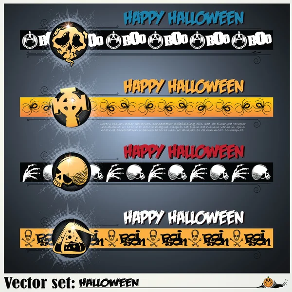 Vector banners voor te bereiden voor de vakantie halloween — Stockvector